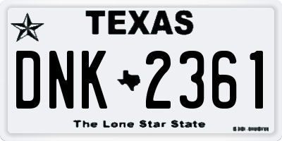 TX license plate DNK2361