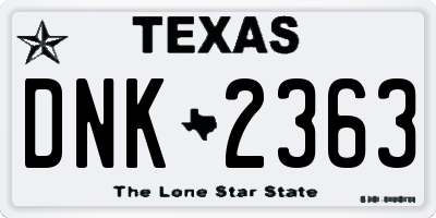 TX license plate DNK2363