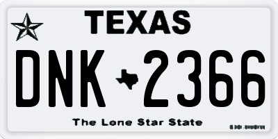 TX license plate DNK2366