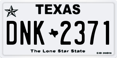 TX license plate DNK2371