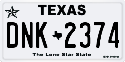 TX license plate DNK2374