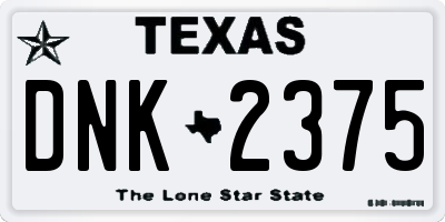 TX license plate DNK2375