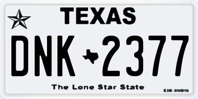 TX license plate DNK2377