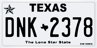 TX license plate DNK2378
