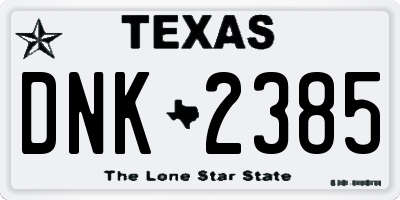 TX license plate DNK2385