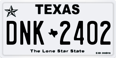 TX license plate DNK2402