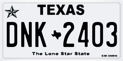 TX license plate DNK2403