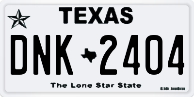 TX license plate DNK2404