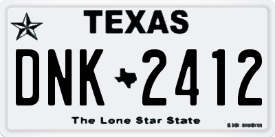 TX license plate DNK2412
