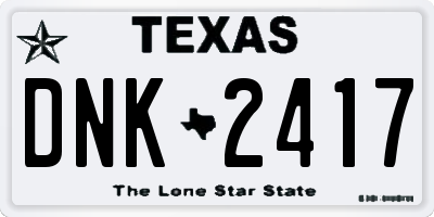 TX license plate DNK2417