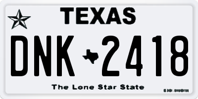TX license plate DNK2418