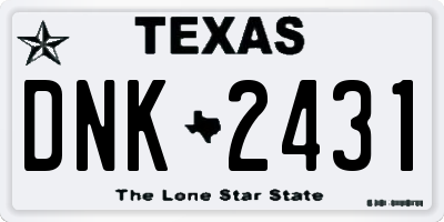 TX license plate DNK2431