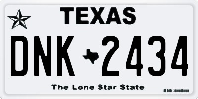 TX license plate DNK2434