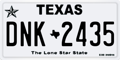 TX license plate DNK2435