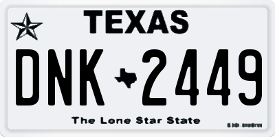 TX license plate DNK2449