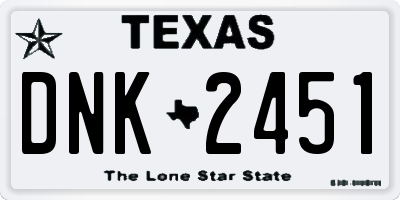TX license plate DNK2451