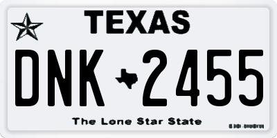 TX license plate DNK2455