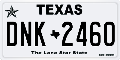 TX license plate DNK2460
