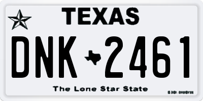 TX license plate DNK2461