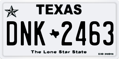 TX license plate DNK2463
