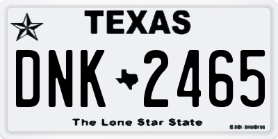 TX license plate DNK2465