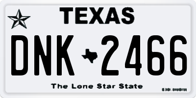 TX license plate DNK2466