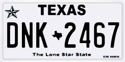TX license plate DNK2467