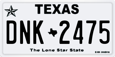 TX license plate DNK2475