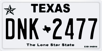 TX license plate DNK2477
