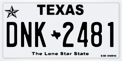 TX license plate DNK2481
