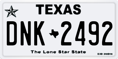 TX license plate DNK2492