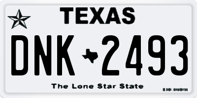 TX license plate DNK2493