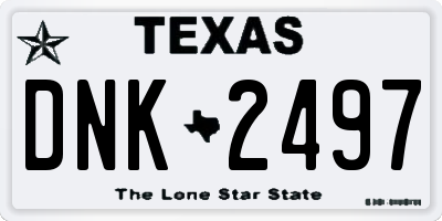 TX license plate DNK2497
