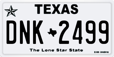 TX license plate DNK2499