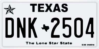 TX license plate DNK2504