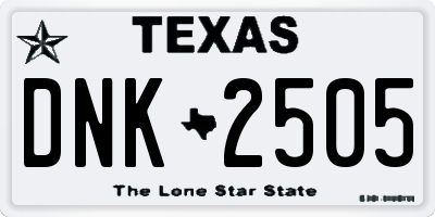TX license plate DNK2505