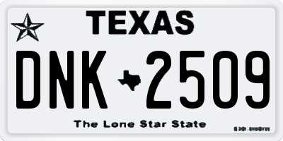 TX license plate DNK2509