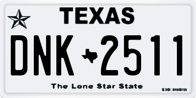 TX license plate DNK2511