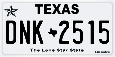 TX license plate DNK2515