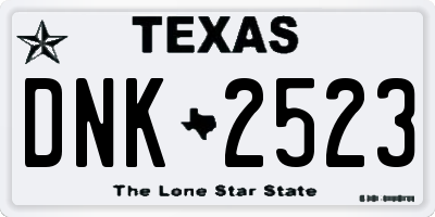 TX license plate DNK2523