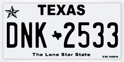 TX license plate DNK2533
