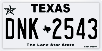 TX license plate DNK2543