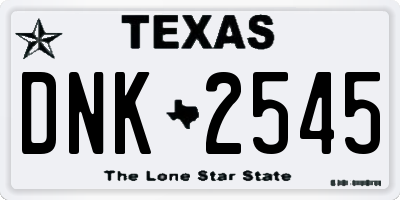 TX license plate DNK2545