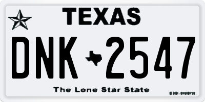 TX license plate DNK2547
