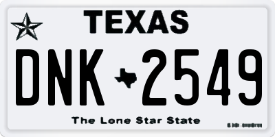 TX license plate DNK2549