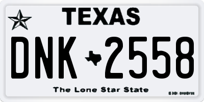 TX license plate DNK2558