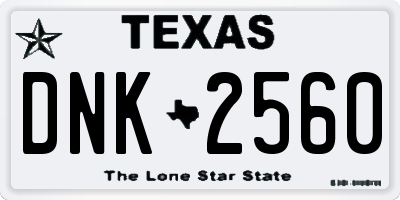 TX license plate DNK2560
