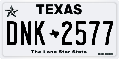 TX license plate DNK2577