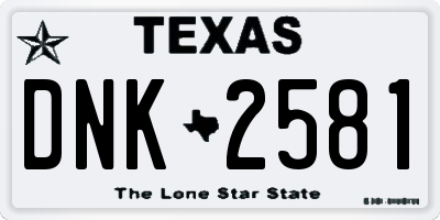 TX license plate DNK2581