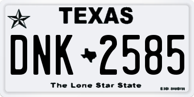 TX license plate DNK2585